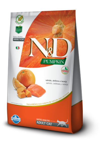 N&D Gatos Salmón, Calabaza, Naranja 1.5 kg.